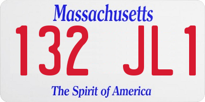 MA license plate 132JL1