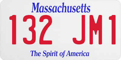 MA license plate 132JM1