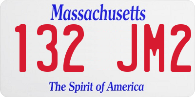 MA license plate 132JM2