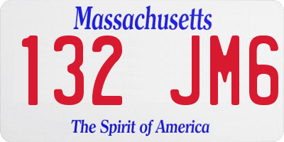 MA license plate 132JM6