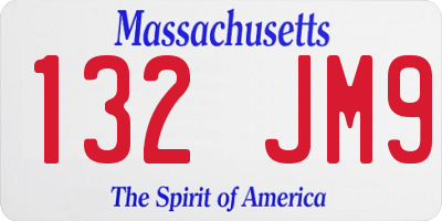 MA license plate 132JM9
