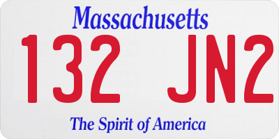 MA license plate 132JN2