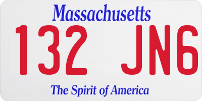 MA license plate 132JN6