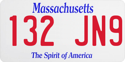 MA license plate 132JN9