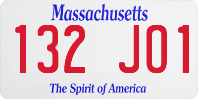 MA license plate 132JO1