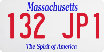 MA license plate 132JP1
