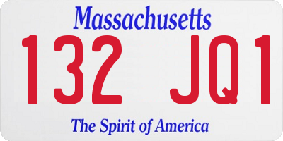 MA license plate 132JQ1
