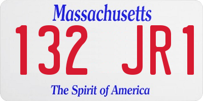 MA license plate 132JR1