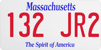 MA license plate 132JR2