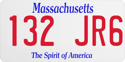 MA license plate 132JR6