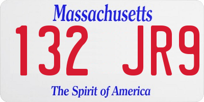 MA license plate 132JR9