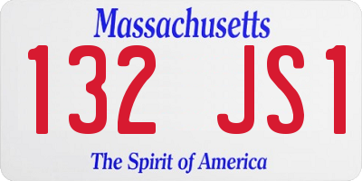 MA license plate 132JS1