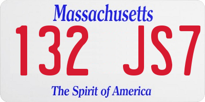 MA license plate 132JS7