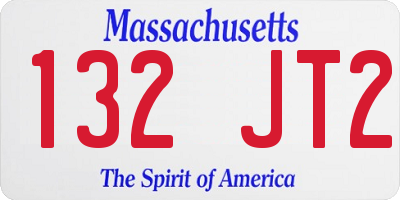 MA license plate 132JT2