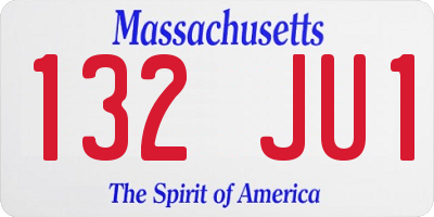 MA license plate 132JU1