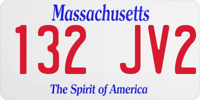MA license plate 132JV2