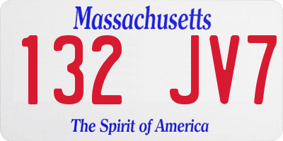 MA license plate 132JV7