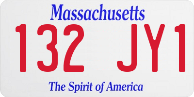 MA license plate 132JY1