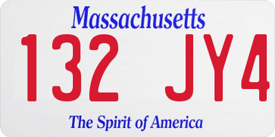 MA license plate 132JY4