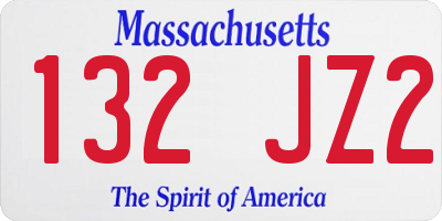 MA license plate 132JZ2