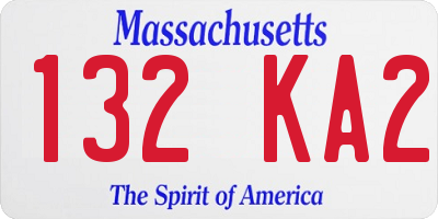 MA license plate 132KA2