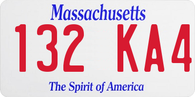 MA license plate 132KA4