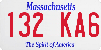 MA license plate 132KA6