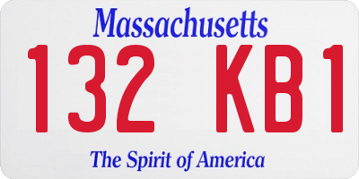 MA license plate 132KB1