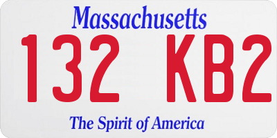 MA license plate 132KB2