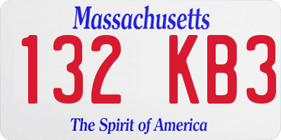 MA license plate 132KB3