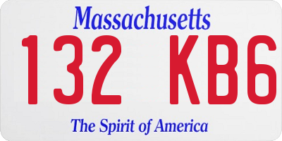 MA license plate 132KB6