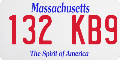 MA license plate 132KB9