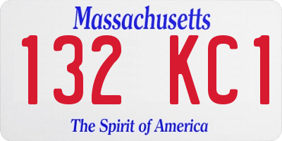 MA license plate 132KC1