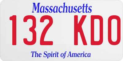 MA license plate 132KD0