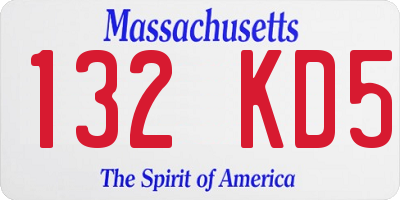 MA license plate 132KD5