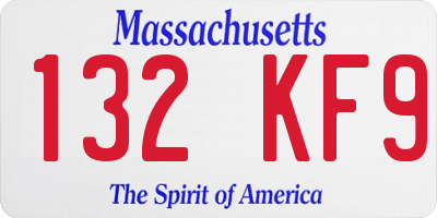 MA license plate 132KF9