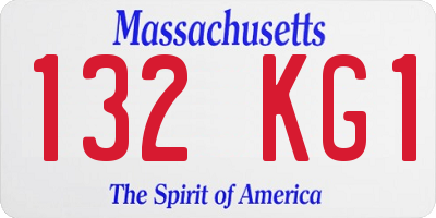 MA license plate 132KG1