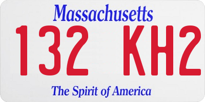 MA license plate 132KH2