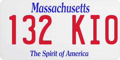 MA license plate 132KI0