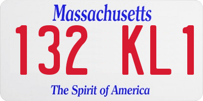 MA license plate 132KL1