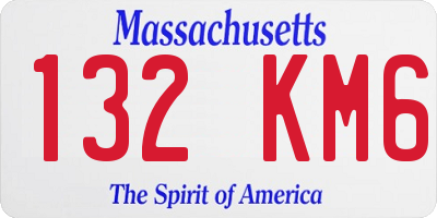 MA license plate 132KM6