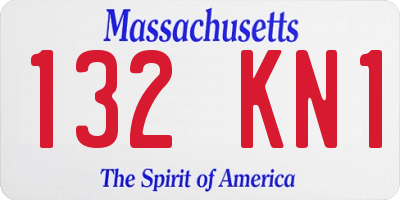 MA license plate 132KN1