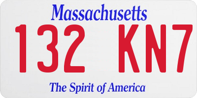 MA license plate 132KN7