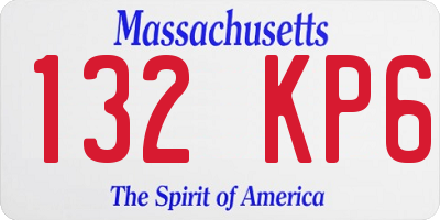 MA license plate 132KP6
