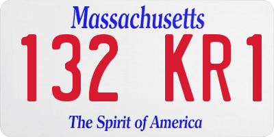 MA license plate 132KR1