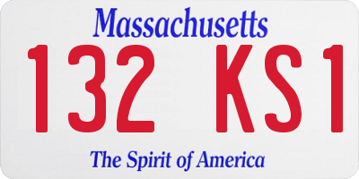 MA license plate 132KS1