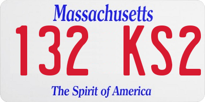 MA license plate 132KS2