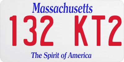 MA license plate 132KT2