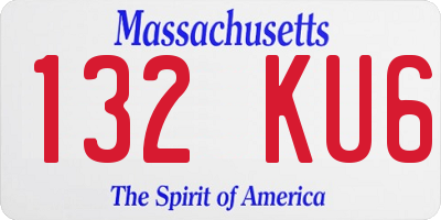 MA license plate 132KU6