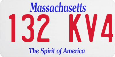 MA license plate 132KV4